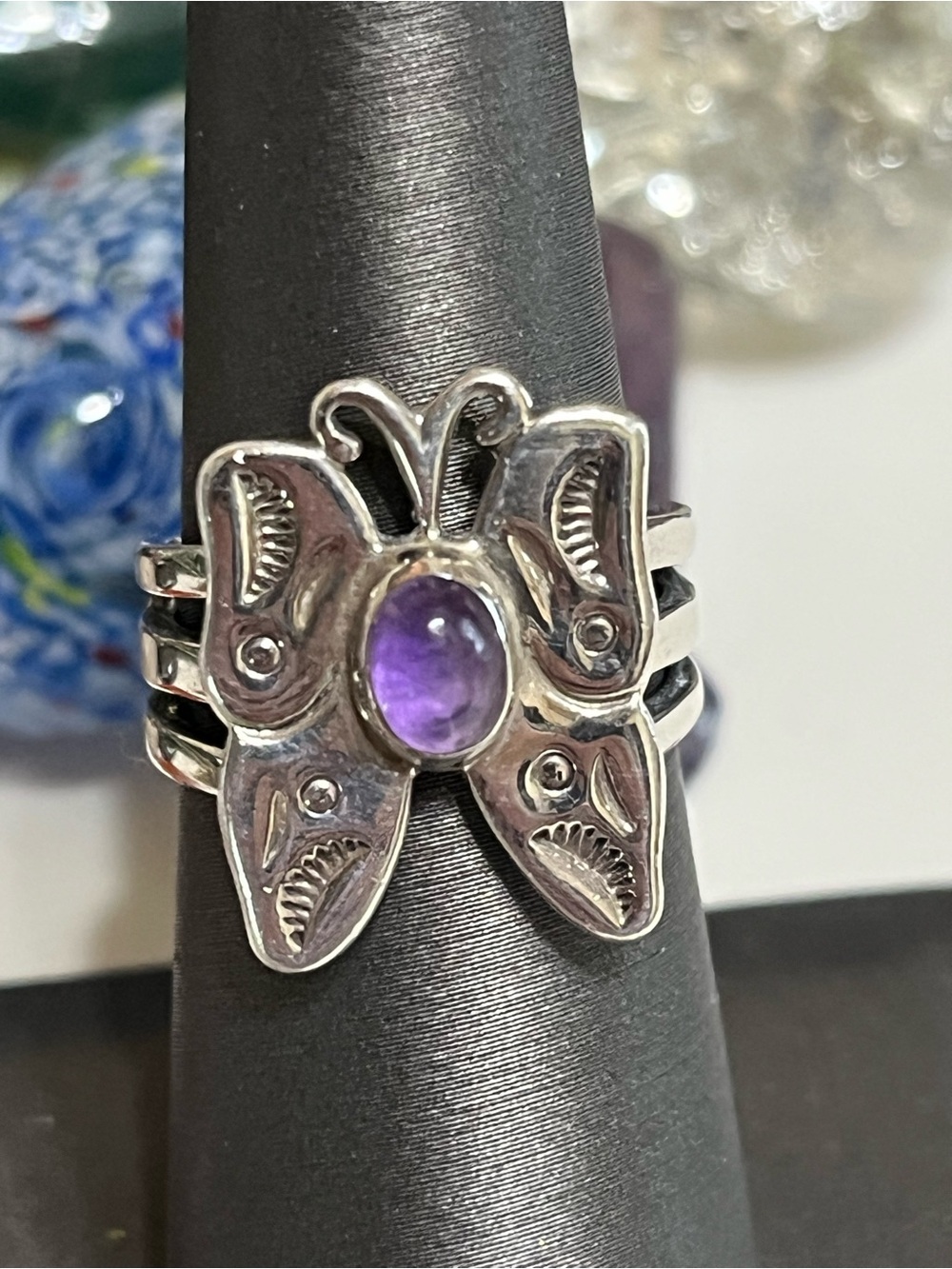 Carolyn Pollack Sterling Amethyst Butterfly Ring